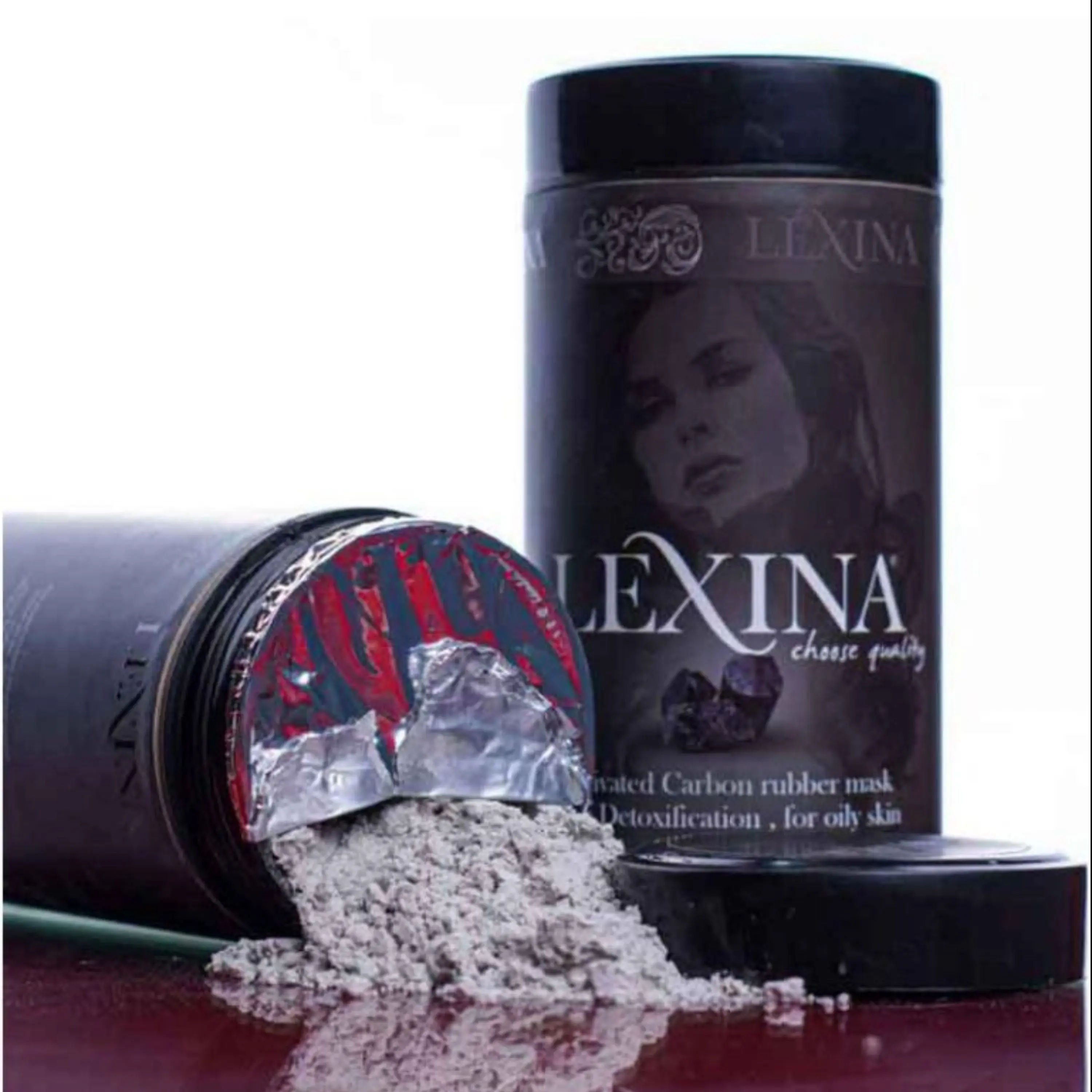 ماسک صورت زغال فعال لاتکسی برند لکسینا Lexina (حجم 250 گرم)